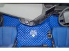 TRUCK ECO LEATHER FLOOR SET-BLUE WITH WHITE VIKING LOGO FIT  VOLVO FH4  2013+  [ TWIN AIR SEATS]