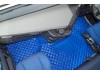 TRUCK ECO LEATHER FLOOR SET-BLUE, COMPATIBLE WITH VOLVO FH4 2013+AUTOMATIC-FOLDING PASSENGER SEAT