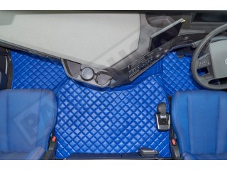 TRUCK ECO LEATHER FLOOR SET- COMPATIBLE WITH VOLVO FH 5 2021+[TWIN AIR SEATS] BLUE
