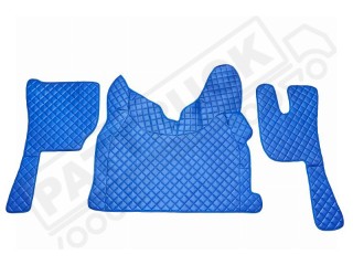 TRUCK ECO LEATHER FLOOR SET- COMPATIBLE WITH VOLVO FH 5 2021+[TWIN AIR SEATS] BLUE