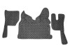 TRUCK ECO LEATHER FLOOR SET- COMPATIBLE WITH VOLVO FH 4 2013+[TWIN AIR SEATS] BLACK