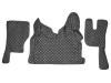TRUCK ECO LEATHER FLOOR SET-BLACK, COMPATIBLE WITH VOLVO FH 2013+AUTOMATIC-FOLDING PASSENGER SEAT