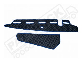 TRUCK ECO LEATHER DASH MAT WITH SPACE FOR SENSOR FIT VOLVO FH5 2021+ [ BLACK -RED TRIM] ]