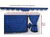 TARTAN TRUCK SIDE CURTAINS  ROYAL BLUE & WITH WHITE TASSELS -MERCEDES,MAN,DAF,VOLVO,SCANIA,IVECO,RENAULT