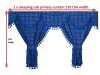 TARTAN TRUCK CURTAINS FULL SET ROYAL BLUE& BLACK- MERCEDES