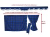 TARTAN TRUCK CURTAINS FULL SET ROYAL BLUE& BLACK- MERCEDES