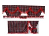 TARTAN TRUCK CURTAINS FULL SET ROYAL BLUE& BLACK- IVECO
