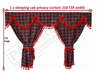 TARTAN TRUCK CURTAINS FULL SET ROYAL BLUE& BLACK- IVECO
