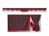 TARTAN TRUCK SIDE CURTAINS  ROYAL STEWARD LARGE &  RED TASSELS -MERCEDES,MAN,DAF,VOLVO,SCANIA,IVECO,RENAULT