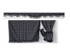 TARTAN TRUCK SIDE CURTAINS  GREY & BLACK TASSELS  -MERCEDES,MAN,DAF,VOLVO,SCANIA,IVECO,RENAULT