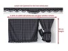TARTAN TRUCK SIDE CURTAINS  GREY & BLACK TASSELS  -MERCEDES,MAN,DAF,VOLVO,SCANIA,IVECO,RENAULT