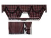 TARTAN TRUCK CURTAINS FULL SET ROYAL STEWARD LARGE &  RED TASSELS /   VOLVO DAF SCANIA MAN MERCEDES RENAULT IVECO