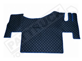 TRUCK ECO LEATHER FLOOR SET-BLACK with RED  FIT RENAULT T RANGE - FLAT FLOOR