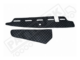 TRUCK ECO LEATHER DASH MAT WITH SPACE FOR SENSOR FIT VOLVO FH5 2021+ [ BLACK -RED TRIM] ]