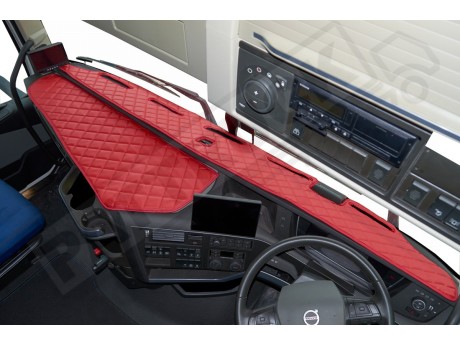 TRUCK ECO LEATHER DASH MAT WITH SPACE FOR SENSOR FIT VOLVO FH5 2021+ [ BLUE]