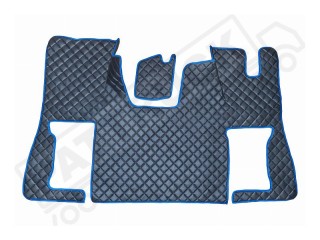 ECO LEATHER FLOOR MAT -BLACK /BLUE FIT SCANIA S New Generation  [ 2017+ ] SWIVEL/AIR  PASSENGER SEAT