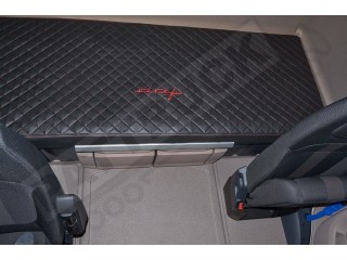 TRUCK ECO LEATHER BED COVER FIT DAF XG BLACK WITH RED STITCHES
