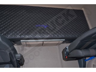 TRUCK ECO LEATHER BED COVER FIT DAF XG BLACK WITH BLUE STITCHES