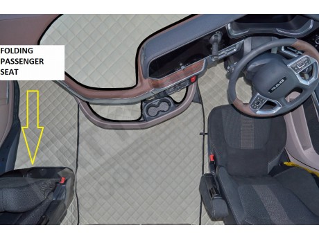 DAF XG ,XG+   TRUCK ECO LEATHER FLOOR SET-BLACK  [ FOLDING PASSENGER SEAT ]