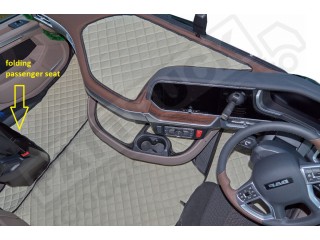 DAF XG ,XG+   TRUCK ECO LEATHER FLOOR SET-BLACK  [ FOLDING PASSENGER SEAT ]