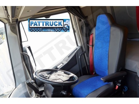 TRUCK ECO LEATHER SEAT COVERS FIT RENAULT T RANGEPAIR OF  BLUE AND BEIGE