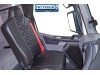 FIT RENAULT T RANGE TRUCK ECO LEATHER SEAT COVERS PAIR OF BLACK WITH RED STITCHES