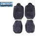 FIT RENAULT T RANGE TRUCK ECO LEATHER SEAT COVERS PAIR OF BLACK WITH RED STITCHES