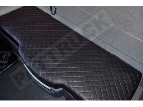 TRUCK ECO LEATHER BED COVER FIT DAF XF 106-BLACK WITH RED STITCHES