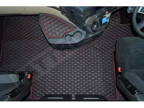 TRUCK ECO LEATHER FLOOR SET FIT  New  MERCEDES ACTROS MP5  FROM 2019- BIG-GIGA SPACE CAB -WITH LIFTING PASSENGER SEAT