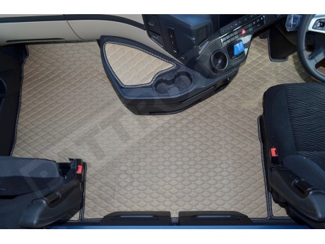 TRUCK ECO LEATHER FLOOR SET FIT  New  MERCEDES ACTROS MP5  FROM 2019- BIG-GIGA SPACE CAB -WITH LIFTING PASSENGER SEAT