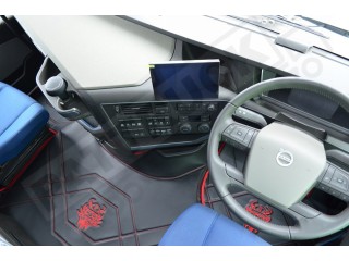 TRUCK ECO LEATHER FLOOR SET-BLACK WITH BLUE VIKING suitable VOLVO FH5 ,FH4 - TWIN AIR SEATS