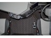 TRUCK ECO LEATHER FLOOR SET-Black/RED  suitable VOLVO FH5 ,FH4 - TWIN AIR SEATS