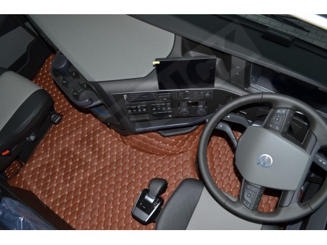 TRUCK ECO LEATHER FLOOR SET-BEIGE  suitable VOLVO FH5 ,FH4 - TWIN AIR SEATS