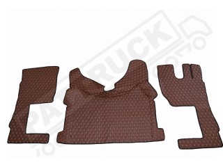 TRUCK ECO LEATHER FLOOR SET-BEIGE  suitable VOLVO FH5 ,FH4 - TWIN AIR SEATS