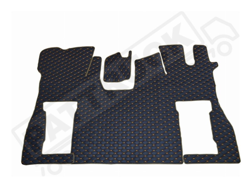 Blue Eco Leather Floor Mats Set For DAF XF 106 2018-2022 (Old Shape) – Truck Cab Set
