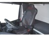 TRUCK ECO LEATHER SEAT COVERS suitable for IVECO S-WAY [ new shape] PAIR OF BLACK WITH RED STITCHES