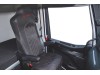 TRUCK ECO LEATHER SEAT COVERS suitable for IVECO S-WAY [ new shape] PAIR OF BLACK WITH RED STITCHES