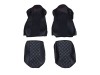 TRUCK ECO LEATHER SEAT COVERS suitable for IVECO S-WAY [ new shape] PAIR OF BLACK WITH RED STITCHES