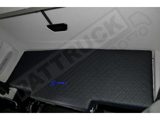 TRUCK BED COVER  suitable for IVECO   S-WAY  [ new shape]  ECO LEATHER BLACK-BLUE  STITCHES