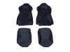 TRUCK ECO LEATHER SEAT COVERS suitable for IVECO S-WAY [ new shape] PAIR OF BLACK WITH BLUE STITCHES