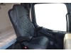 TRUCK ECO LEATHER SEAT COVERS  suitable for MERCEDES MP4 / MP5 PAIR OF BLACK WITH BLUE STITCHES
