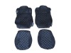 TRUCK ECO LEATHER SEAT COVERS  suitable for MERCEDES MP4 / MP5 PAIR OF BLACK WITH BLUE STITCHES