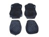 TRUCK ECO LEATHER SEAT COVERS  suitable for MERCEDES MP4 / MP5 PAIR OF BLACK WITH RED STITCHES