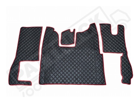 SCANIA R New Generation  [ 2017+ ]  FOLDING PASSENGER SEAT- ECO LEATHER FLOOR SET-BLACK/RED