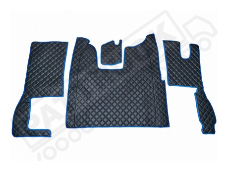 SCANIA R New Generation  [ 2017+ ]  FOLDING PASSENGER SEAT- ECO LEATHER FLOOR SET-BLACK/RED TRIM