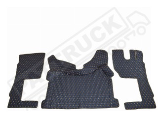 TRUCK ECO LEATHER FLOOR SET-Black/RED  suitable VOLVO FH5 ,FH4 - FOLDING passenger seat