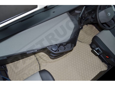TRUCK ECO LEATHER FLOOR SET-Black/GOLD  suitable VOLVO FH5 ,FH4 - FOLDING passenger seat