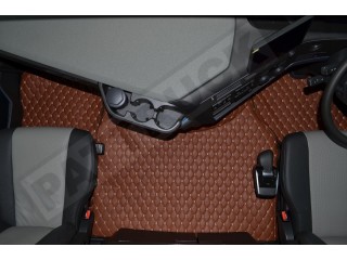TRUCK ECO LEATHER FLOOR SET-BEIGE  suitable VOLVO FH5 ,FH4 - FOLDING passenger seat
