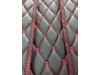 TRUCK ECO LEATHER FLOOR SET-BLACK with RED  FIT RENAULT T RANGE - FLAT FLOOR