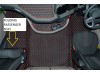 TRUCK ECO LEATHER FLOOR SET-BLACK/RED  [ FOLDING PASSENGER SEAT ]Suitable for  Daf  XG , XG+
